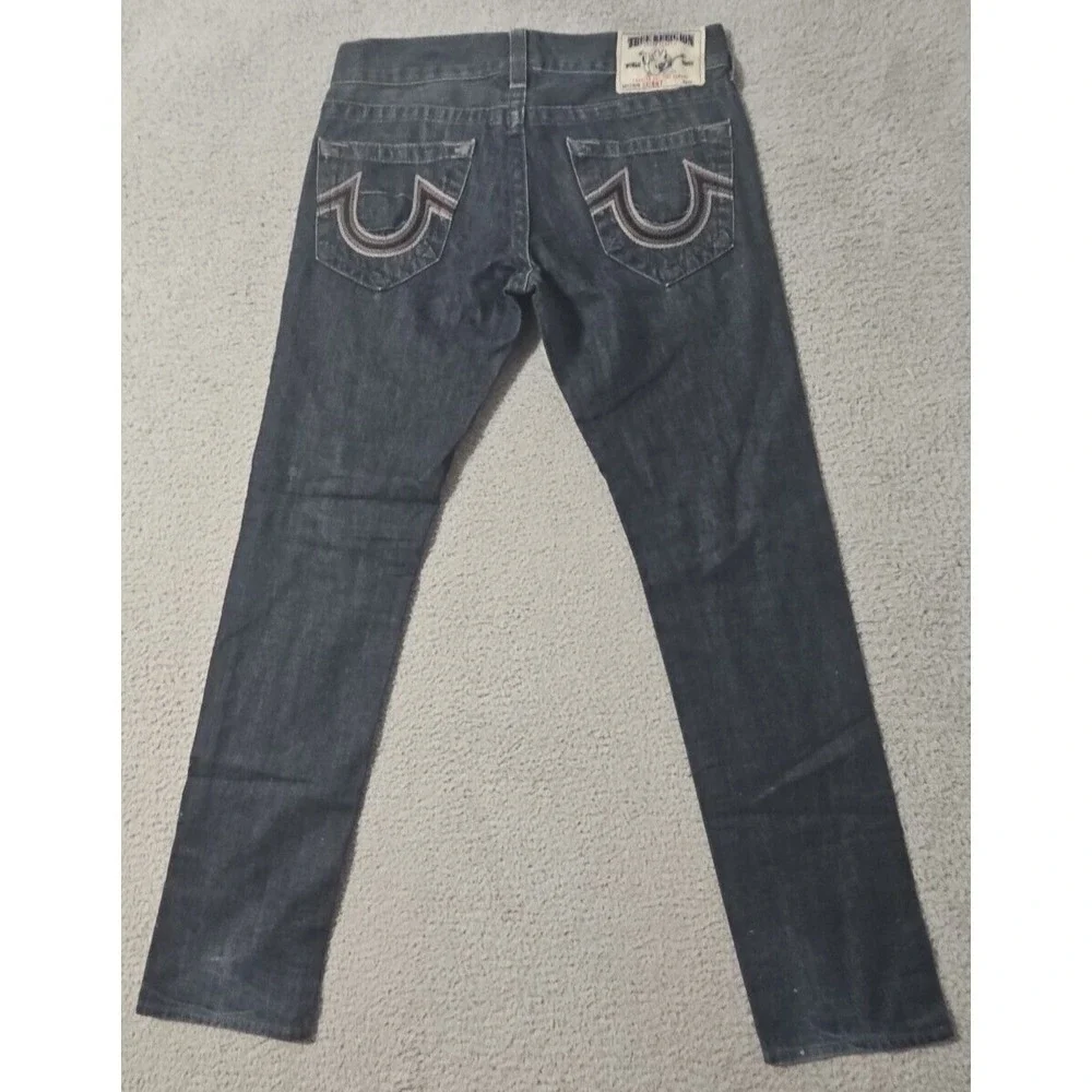 True Religion‎ Jeans Mens 32 x 33 Skinny Dark Wash Faded Distressed